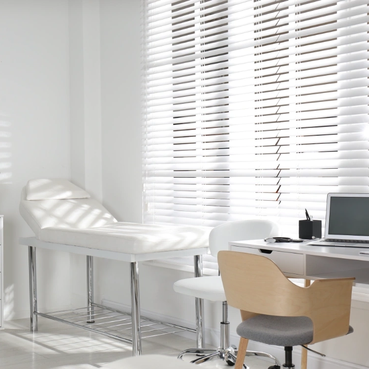 doctor's office interior with modern workplace in clinic